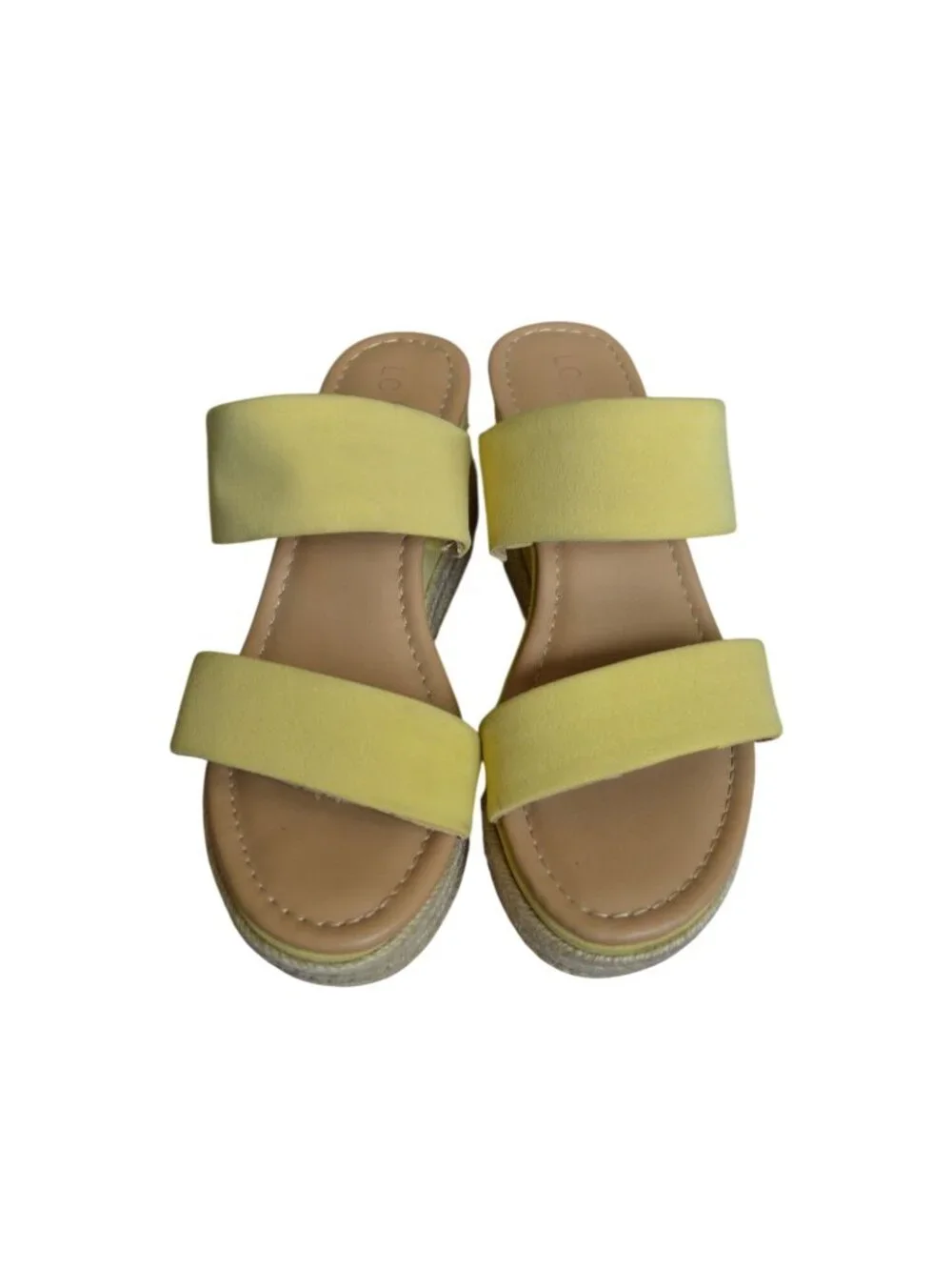 LC Lauren Conrad Mimosa Yellow Wedge Sandals Women's Size 7 Spring Summer Boho
